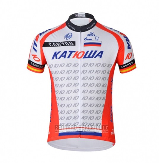 2018 Fahrradbekleidung Katusha Wei Rot Trikot Kurzarm und Tragerhose